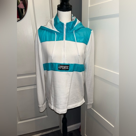 PINK Sweaters - Quarter Zip Hooded Sweater PINK